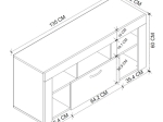 ΕΠΙΠΛΟ ΤΗΛΕΟΡΑΣΗΣ MIDILI MEGAPAP ΧΡΩΜΑ SAPPHIRE OAK - ΑΝΘΡΑΚΙ 135X42X60,7ΕΚ.
