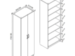 ΠΑΠΟΥΤΣΟΘΗΚΗ RENSO MEGAPAP ΔΙΦΥΛΛΗ ΧΡΩΜΑ ΛΕΥΚΟ 59,8X37,8X178,5ΕΚ.
