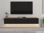 ΕΠΙΠΛΟ ΤΗΛΕΟΡΑΣΗΣ ΕΠΙΤΟΙΧΙΟ DAMLA MEGAPAP ΜΕ LED ΧΡΩΜΑ SAPPHIRE OAK - ΜΑΥΡΟ 180X29,5X29,5ΕΚ.