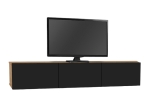 ΕΠΙΠΛΟ ΤΗΛΕΟΡΑΣΗΣ ΕΠΙΤΟΙΧΙΟ DAMLA MEGAPAP ΜΕ LED ΧΡΩΜΑ SAPPHIRE OAK - ΜΑΥΡΟ 180X29,5X29,5ΕΚ.