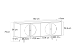 ΜΠΟΥΦΕΣ AURETA MEGAPAP ΧΡΩΜΑ ΛΕΥΚΟ - SAPPHIRE OAK 180X45X75ΕΚ.