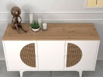 ΜΠΟΥΦΕΣ AURETA MEGAPAP ΧΡΩΜΑ ΛΕΥΚΟ - SAPPHIRE OAK 130X45X75ΕΚ.