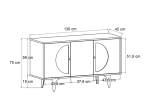 ΜΠΟΥΦΕΣ AURETA MEGAPAP ΧΡΩΜΑ ΛΕΥΚΟ - SAPPHIRE OAK 130X45X75ΕΚ.