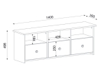 ΕΠΙΠΛΟ ΤΗΛΕΟΡΑΣΗΣ MAHEN MEGAPAP ΧΡΩΜΑ SAPPHIRE OAK 140X35X49,8ΕΚ.