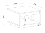ΤΡΑΠΕΖΑΚΙ ΣΑΛΟΝΙΟΥ ONDA MEGAPAP ΧΡΩΜΑ SAPPHIRE OAK 60X60X40ΕΚ.