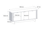 ΜΠΟΥΦΕΣ BOHEMA MEGAPAP ΧΡΩΜΑ IVORY - SEPET OAK 180X47X76,6ΕΚ.