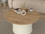ΤΡΑΠΕΖΑΚΙ ΣΑΛΟΝΙΟΥ BOHEMA MEGAPAP ΧΡΩΜΑ IVORY - SEPET OAK Ø85X43,2ΕΚ.