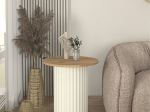 ΤΡΑΠΕΖΑΚΙ ΒΟΗΘΗΤΙΚΟ BOHEMA MEGAPAP ΧΡΩΜΑ IVORY - SEPET OAK Ø50X53,2ΕΚ.