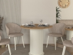 ΤΡΑΠΕΖΙ BOHEMA MEGAPAP ΧΡΩΜΑ IVORY - SEPET OAK Ø90X77,7ΕΚ.