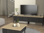 ΤΡΑΠΕΖΑΚΙ ΣΑΛΟΝΙΟΥ PEDRO MEGAPAP ΧΡΩΜΑ ΑΝΘΡΑΚΙ - ROTA OAK 73,2X73,2X38,6ΕΚ.