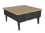 ΤΡΑΠΕΖΑΚΙ ΣΑΛΟΝΙΟΥ PEDRO MEGAPAP ΧΡΩΜΑ ΑΝΘΡΑΚΙ - ROTA OAK 73,2X73,2X38,6ΕΚ.