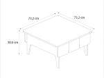 ΤΡΑΠΕΖΑΚΙ ΣΑΛΟΝΙΟΥ PEDRO MEGAPAP ΧΡΩΜΑ ΑΝΘΡΑΚΙ - ROTA OAK 73,2X73,2X38,6ΕΚ.