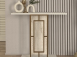 ΚΟΝΣΟΛΑ ALDERAS MEGAPAP ΧΡΩΜΑ ΛΕΥΚΟ - TRAVERTINE - ΧΡΥΣΟ 90X29,6X76,8ΕΚ.