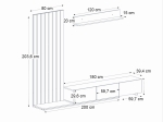 ΣΥΝΘΕΣΗ ΤΗΛΕΟΡΑΣΗΣ NAGINI MEGAPAP ΧΡΩΜΑ IVORY - SAPPHIRE OAK - ΑΝΘΡΑΚΙ 260X39,4X203,6ΕΚ.