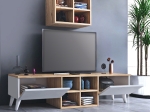 ΣΥΝΘΕΣΗ ΤΗΛΕΟΡΑΣΗΣ BETA MEGAPAP ΧΡΩΜΑ SAPPHIRE OAK - ΛΕΥΚΟ 160X25X34ΕΚ.