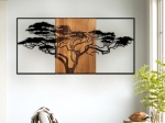 ΔΙΑΚΟΣΜΗΤΙΚΟ ΤΟΙΧΟΥ ACACIA TREE MEGAPAP ΞΥΛΙΝΟ - ΜΕΤΑΛΛΙΚΟ ΧΡΩΜΑ ΚΑΡΥΔΙ - ΜΑΥΡΟ 147X3X70ΕΚ.
