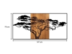 ΔΙΑΚΟΣΜΗΤΙΚΟ ΤΟΙΧΟΥ ACACIA TREE MEGAPAP ΞΥΛΙΝΟ - ΜΕΤΑΛΛΙΚΟ ΧΡΩΜΑ ΚΑΡΥΔΙ - ΜΑΥΡΟ 147X3X70ΕΚ.