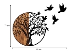 ΔΙΑΚΟΣΜΗΤΙΚΟ ΤΟΙΧΟΥ TREE WITH BIRDS MEGAPAP ΞΥΛΙΝΟ - ΜΕΤΑΛΛΙΚΟ ΧΡΩΜΑ ΚΑΡΥΔΙ - ΜΑΥΡΟ 92X3X71ΕΚ.