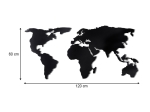 ΔΙΑΚΟΣΜΗΤΙΚΟ ΤΟΙΧΟΥ WORLD MAP MEGAPAP ΜΕΤΑΛΛΙΚΟ ΧΡΩΜΑ ΜΑΥΡΟ 120X60ΕΚ.