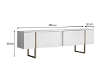 ΕΠΙΠΛΟ ΤΗΛΕΟΡΑΣΗΣ LUXE MEGAPAP ΧΡΩΜΑ ΛΕΥΚΟ - ΧΡΥΣΟ 180X30X50ΕΚ.