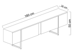 ΕΠΙΠΛΟ ΤΗΛΕΟΡΑΣΗΣ LUXE MEGAPAP ΧΡΩΜΑ ΑΝΘΡΑΚΙ - ΧΡΥΣΟ 180X30X50ΕΚ.