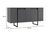 ΜΠΟΥΦΕΣ LUXE MEGAPAP ΧΡΩΜΑ ΑΝΘΡΑΚΙ 160X35X80ΕΚ.