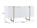 ΜΠΟΥΦΕΣ LUXE MEGAPAP ΧΡΩΜΑ ΛΕΥΚΟ - ΧΡΥΣΟ 160X35X80ΕΚ.
