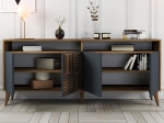ΜΠΟΥΦΕΣ MILAN MEGAPAP ΧΡΩΜΑ ΚΑΡΥΔΙ - ΑΝΘΡΑΚΙ 180X35X78,6ΕΚ.