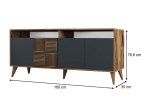 ΜΠΟΥΦΕΣ MILAN MEGAPAP ΧΡΩΜΑ ΚΑΡΥΔΙ - ΑΝΘΡΑΚΙ 180X35X78,6ΕΚ.