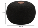 ΣΚΑΜΠΟ - ΠΟΥΦ KNIT MEGAPAP ΠΛΕΚΤΟ ΧΡΩΜΑ ΜΑΥΡΟ Φ47X35ΕΚ.