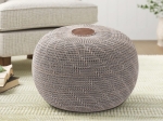 ΣΚΑΜΠΟ - ΠΟΥΦ KNIT MEGAPAP ΠΛΕΚΤΟ ΧΡΩΜΑ ΓΚΡΙ Φ47X35ΕΚ.
