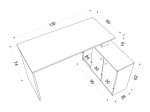 ΓΡΑΦΕΙΟ ΕΡΓΑΣΙΑΣ BASAK MEGAPAP ΓΩΝΙΑΚΟ ΧΡΩΜΑ ΛΕΥΚΟ 130X60X74ΕΚ.