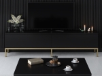 ΕΠΙΠΛΟ ΤΗΛΕΟΡΑΣΗΣ LORD MEGAPAP ΧΡΩΜΑ ΜΑΥΡΟ - ΧΡΥΣΟ 180X30X47ΕΚ.