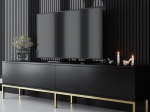ΕΠΙΠΛΟ ΤΗΛΕΟΡΑΣΗΣ LORD MEGAPAP ΧΡΩΜΑ ΜΑΥΡΟ - ΧΡΥΣΟ 180X30X47ΕΚ.