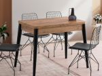 ΤΡΑΠΕΖΙ DOLUNAY MEGAPAP ΕΠΕΚΤΕΙΝΟΜΕΝΟ ΧΡΩΜΑ ATLANTIC PINE - ΜΑΥΡΟ 100X60(120X100)X79,5ΕΚ.
