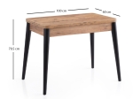 ΤΡΑΠΕΖΙ DOLUNAY MEGAPAP ΕΠΕΚΤΕΙΝΟΜΕΝΟ ΧΡΩΜΑ ATLANTIC PINE - ΜΑΥΡΟ 100X60(120X100)X79,5ΕΚ.
