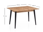 ΤΡΑΠΕΖΙ DOLUNAY MEGAPAP ΕΠΕΚΤΕΙΝΟΜΕΝΟ ΧΡΩΜΑ ATLANTIC PINE - ΜΑΥΡΟ 100X60(120X100)X79,5ΕΚ.