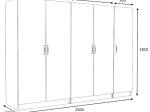 ΝΤΟΥΛΑΠΑ ΡΟΥΧΩΝ VICTORIA MEGAPAP ΠΕΝΤΑΦΥΛΛΗ ΧΡΩΜΑ ΛΕΥΚΟ 250X60X181ΕΚ.