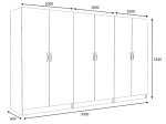 ΝΤΟΥΛΑΠΑ ΡΟΥΧΩΝ VICTORIA MEGAPAP ΕΞΑΦΥΛΛΗ ΧΡΩΜΑ ΚΑΡΥΔΙ 300X60X181ΕΚ.