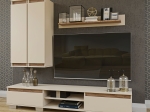 ΣΥΝΘΕΣΗ ΤΗΛΕΟΡΑΣΗΣ LILU ΜΠΕΖ-ΣΚΟΥΡΟ ΔΡΥΣ 175X37X131CM