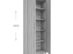 ΝΤΟΥΛΑΠΑ MILEN ΜΕ ΡΑΦΙΑ ΣΟΝΟΜΑ 72.3X33.5X185.2CM