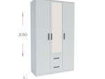 ΝΤΟΥΛΑΠΑ ΤΡΙΦΥΛΛΗ SIMPLE 3D2D ΛΕΥΚΗ 120X52X205CM