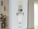 ΝΤΟΥΛΑΠΑ ΤΡΙΦΥΛΛΗ SIMPLE 3D2D ΛΕΥΚΗ 120X52X205CM