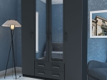 ΝΤΟΥΛΑΠΑ ΤΕΤΡΑΦΥΛΛΗ SIMPLE 4D2D ΓΡΑΦΙΤΗΣ 160X52X205CM