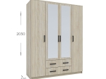 ΝΤΟΥΛΑΠΑ ΤΕΤΡΑΦΥΛΛΗ SIMPLE 4D2D ΣΟΝΟΜΑ 160X52X205CM