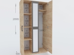 ΝΤΟΥΛΑΠΑ VIVA 2D ΧΡΥΣΟ ΔΡΥΣ-ΓΡΑΦΙΤΗΣ 120X50X209CM