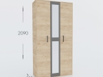 ΝΤΟΥΛΑΠΑ VIVA 2D ΧΡΥΣΟ ΔΡΥΣ-ΓΡΑΦΙΤΗΣ 120X50X209CM