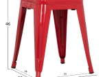 ΣΚΑΜΠΩ ΜΕΤΑΛΛΙΚΟ HM0096.14 MELITA ΣΕ ΚΟΚΚΙΝΟ 39x39x46 εκ.
