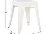 ΣΚΑΜΠΩ ΜΕΤΑΛΛΙΚΟ HM0096.21 MELITA ΣΕ ΧΡΩΜΑ MILK WHITE 39x39x46 εκ.