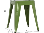 ΣΚΑΜΠΩ ΜΕΤΑΛΛΙΚΟ HM0096.23 MELITA ΣΕ LIGHT OLIVE GREEN 39x39x46 εκ.